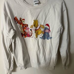 Disney Cream Sweatshirt with Winnie the Pooh Holiday Design